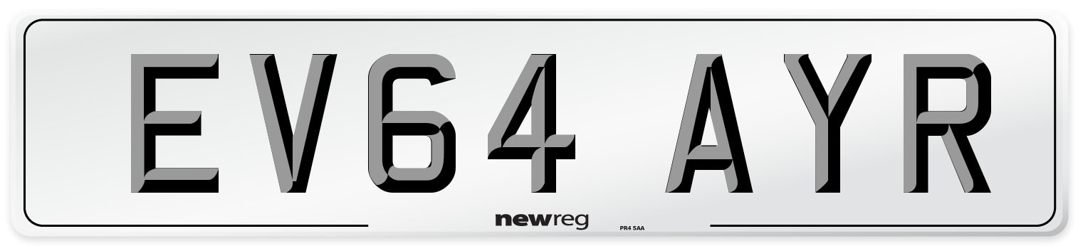 EV64 AYR Number Plate from New Reg